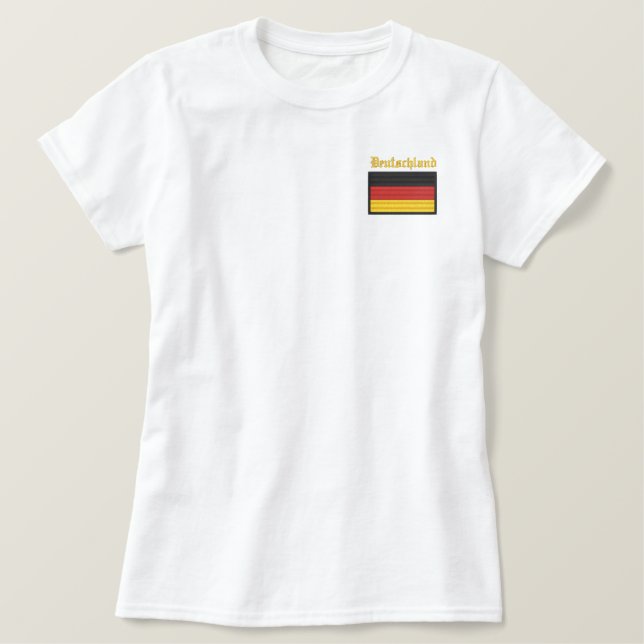 Germany Flag Embroidered Shirt (Design Front)