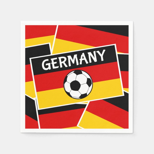 Germany Flag Football Paper Napkins (Front)