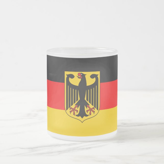 Germany Flag Frosted Glass Coffee Mug (Center)