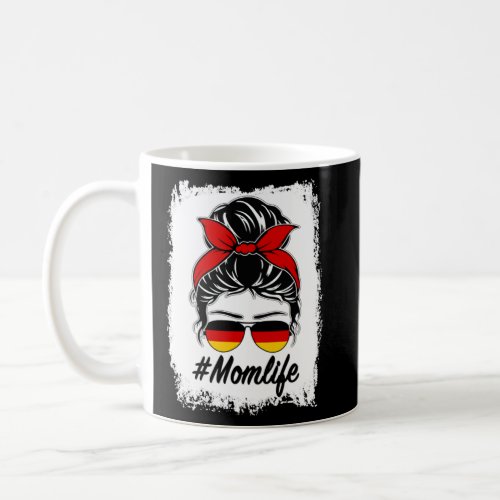 Germany Flag German Mom Messy Bun Mom Life  Coffee Mug