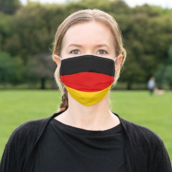 Germany Flag German Patriotic Adult Cloth Face Mask by YLGraphics at Zazzle