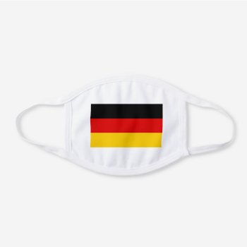 Germany Flag German Patriotic White Cotton Face Mask by YLGraphics at Zazzle
