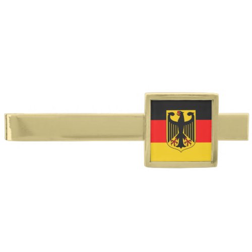 Germany Flag Gold Finish Tie Bar