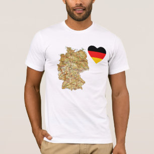 Germany Flag Heart and Map T-Shirt