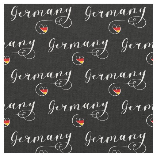 Germany Flag Heart, Deutschland  Fabric