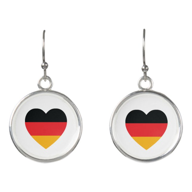 Germany Flag Heart Drop Earrings (Front)