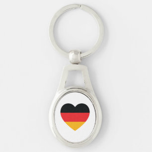 Germany Flag Heart Metal Keychain