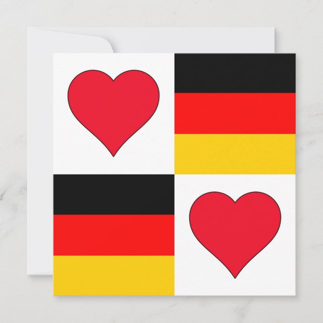 Germany Flag Heart Patriotic German Greeting Card (Front)