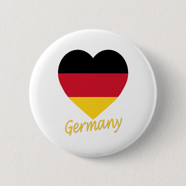 Germany Flag Heart Pinback Button (Front)