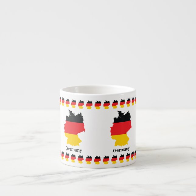 Germany Flag in Map Souvenir Design Espresso Cup (Front)