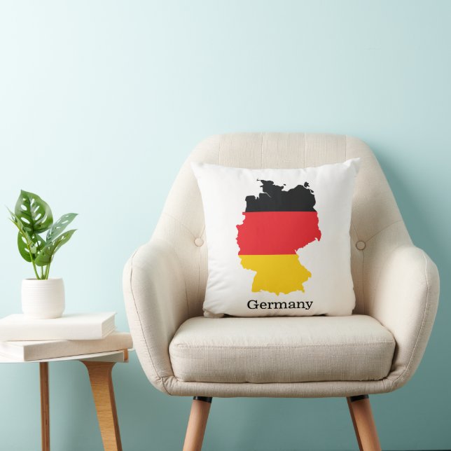 Germany Flag in Map Souvenir Design Throw Pillow (Chair)