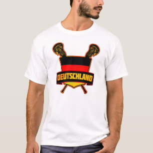 Germany Flag Lacrosse Logo, With Name & Number T-Shirt