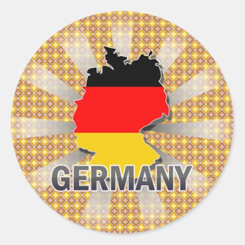 Germany Flag Map 20 Classic Round Sticker