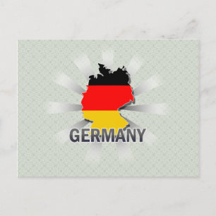 Germany Flag Map 2.0 Postcard