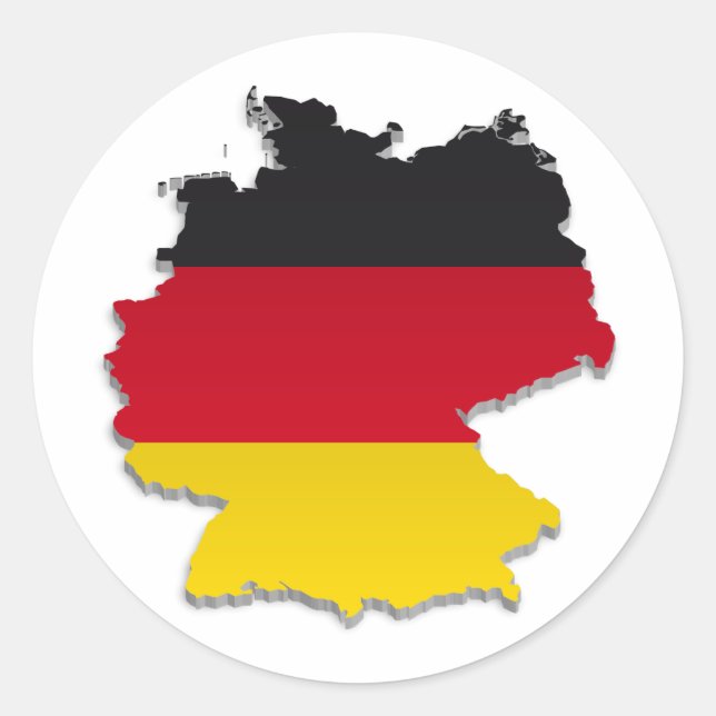 Germany Flag Map_2 Classic Round Sticker (Front)