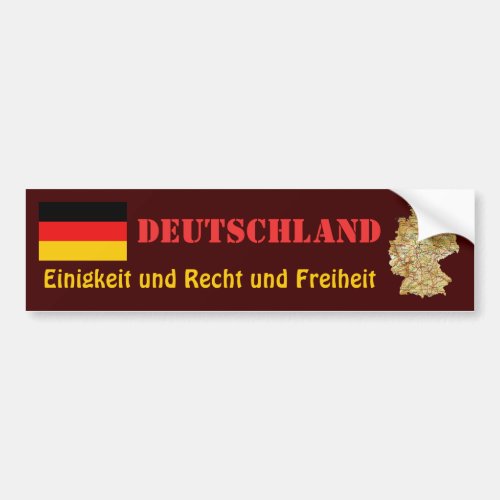 Germany Flag  Map Bumper Sticker