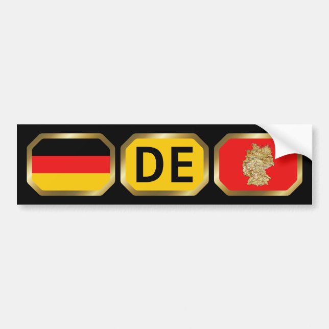Germany Flag Map Code Bumper Sticker (Front)