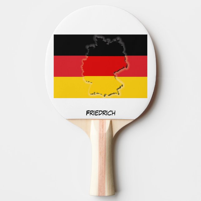GERMANY FLAG & MAP Deutschland Personalized Ping Pong Paddle (Front)