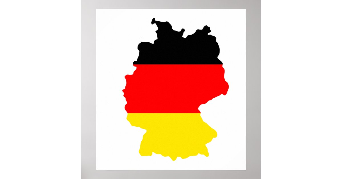 Germany Flag Map full size Poster | Zazzle.com