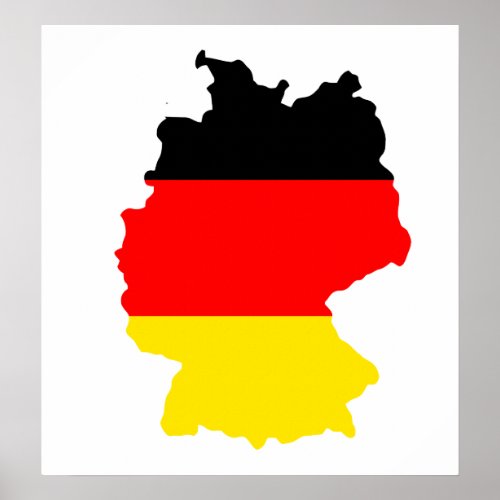 Germany Flag Map full size Poster