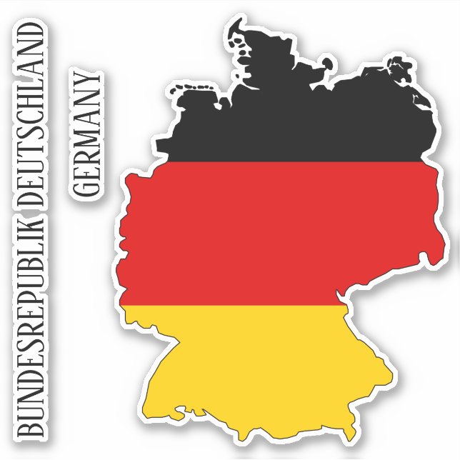 Germany Flag Map Outline Sticker (Front)