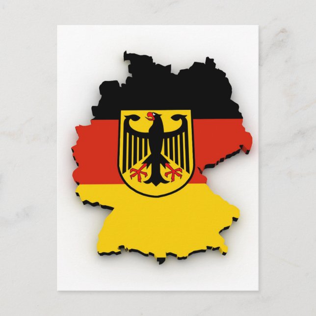 Germany Flag Map Postcard (Front)