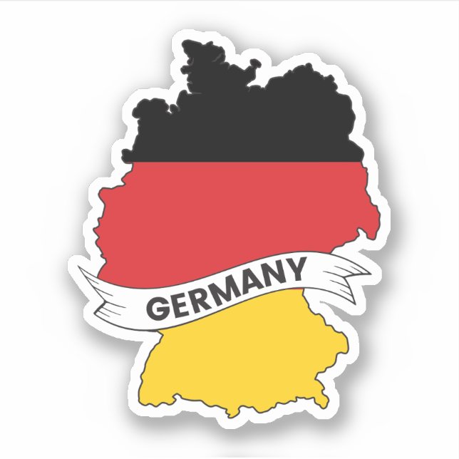 Germany Flag Map Sticker (Front)