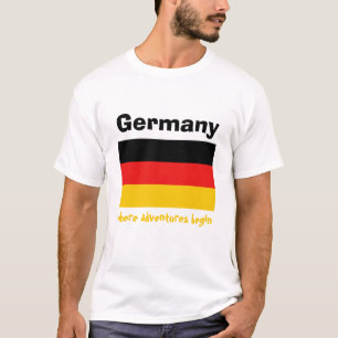 Germany Flag + Map + Text T-Shirt