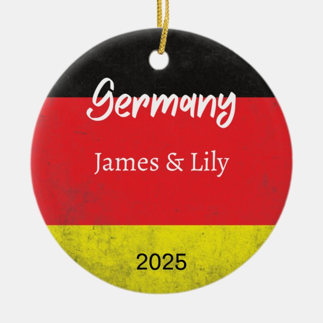 Germany Flag Ornament, Personalized Germany Ceramic Ornament (Front)