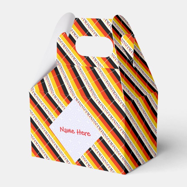 Germany Flag Personalized Gable Favor Boxes (Front Side)