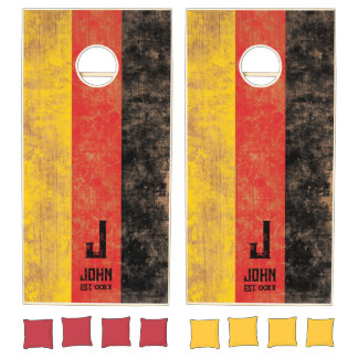 Germany Flag Personalized Name Monogram Wood Cornhole Set
