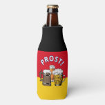 Germany Flag Prost Cartoon Cheers Beers Bottle Cooler at Zazzle