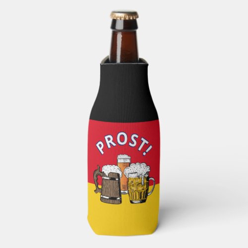 GERMANY FLAG Prost Cartoon Cheers Beers Bottle Cooler