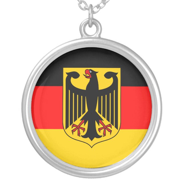 Germany Flag Silver Plated Necklace (Front)