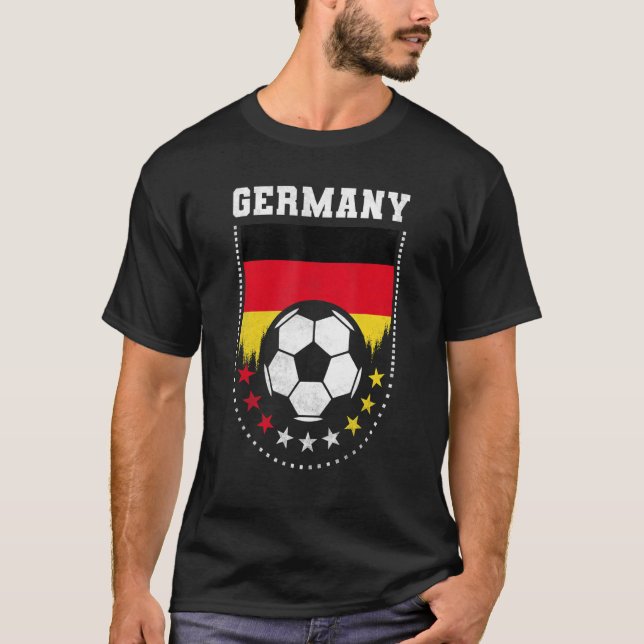 Germany Flag Soccer Fan T-Shirt (Front)