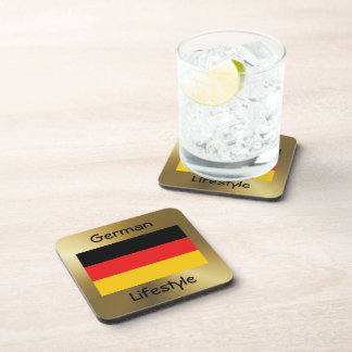 Germany Flag+Text Coaster