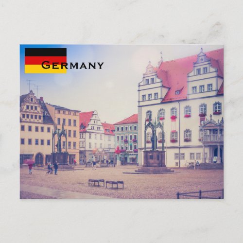 Germany Flag Travel Tourism Postcard