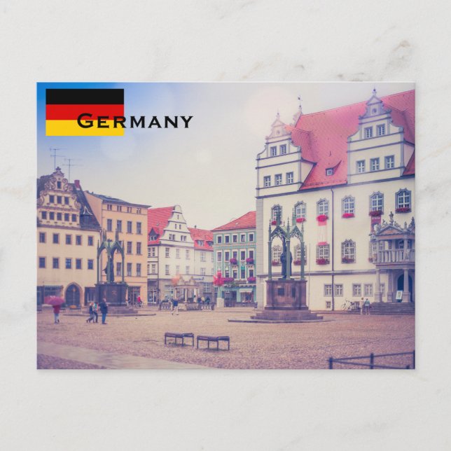 Germany Flag Travel Tourism Postcard (Front)