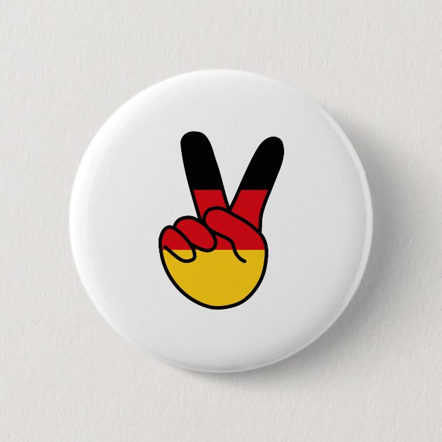 Germany Flag V Sign Button (Front)