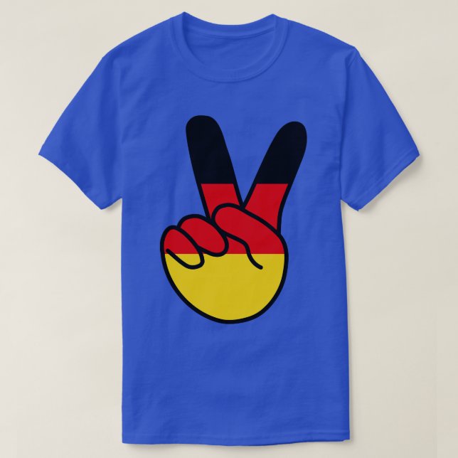 Germany Flag V Sign T-Shirt (Design Front)