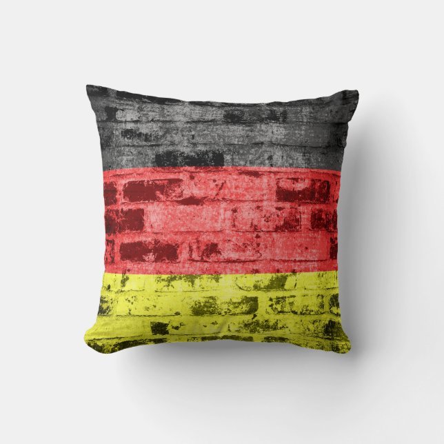 Germany Flag Vintage Throw Pillow (Front)