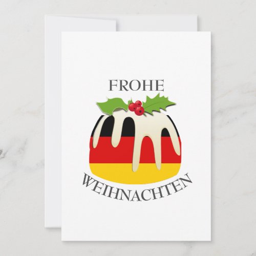 GERMANY FLAG  Weihnachtspudding  Festive Holiday Card