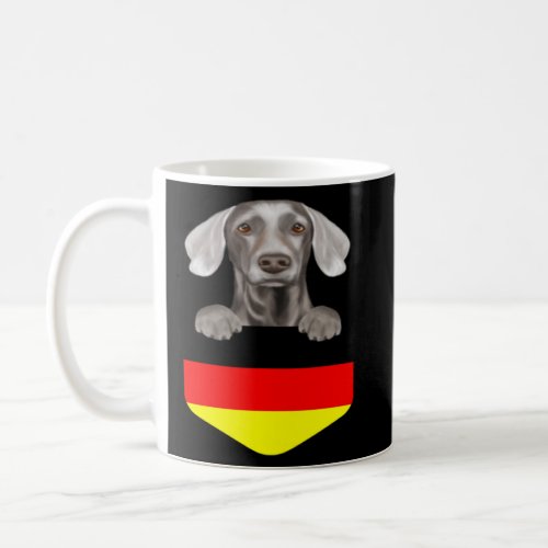 Germany Flag Weimaraner Dog In Pocket  Coffee Mug