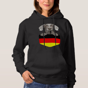 Germany Flag Weimaraner Dog In Pocket Hoodie