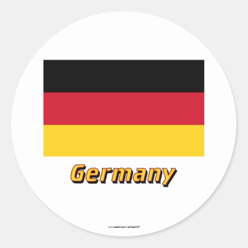 Germany Flag with Name Classic Round Sticker