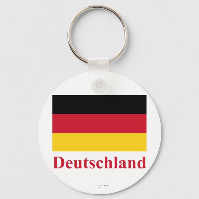 Germany Flag with Name in German Keychain (Front)
