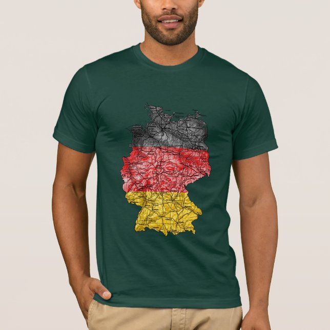 Germany Flagcolor Map  T-Shirt (Front)