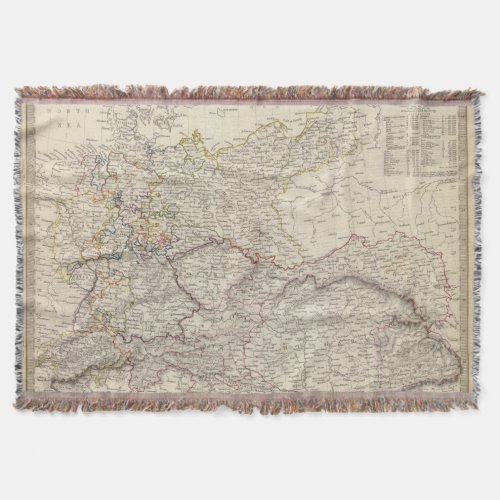 Germany general map throw blanket