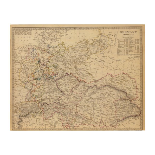 Germany general map wood wall decor (Front)