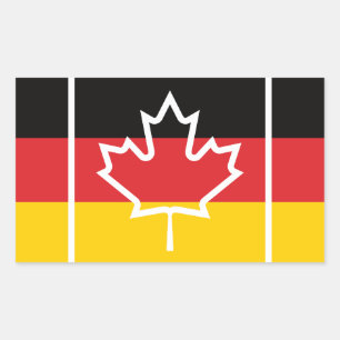 Germany German Canada Canadian Flag Rectangular Sticker